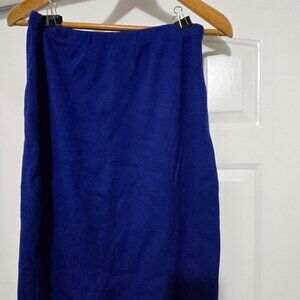 Women's Royal Blue Cotton Knit Skirt Preston & York Large 1990s